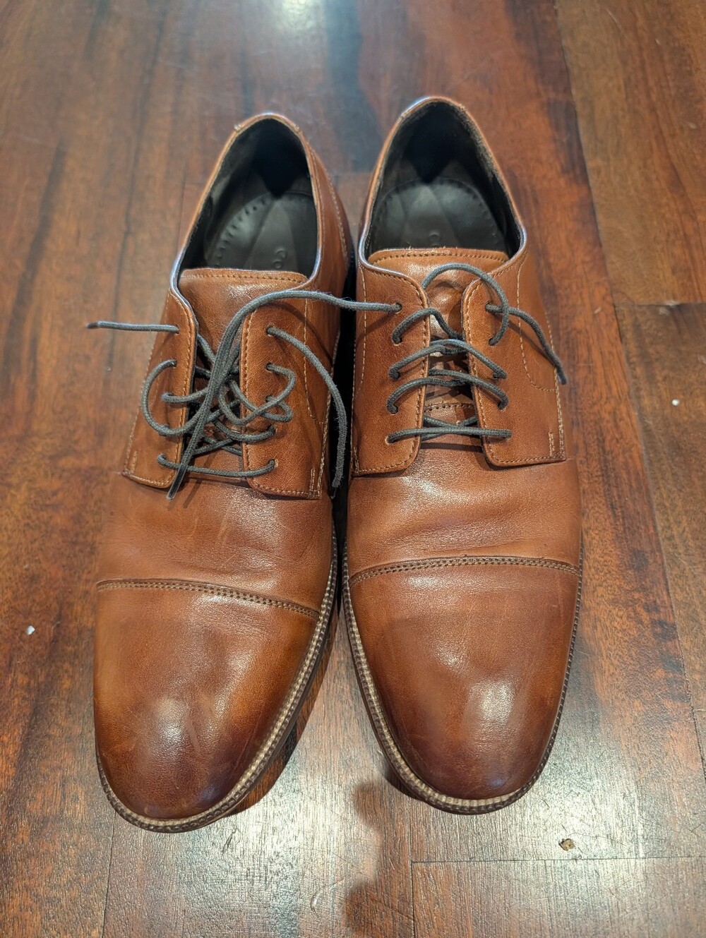 Cole Haan Tan Brown Leather Cap-Toe Oxfords SZ10